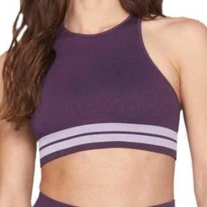 Spiritual Gangster Amor Crop Tank - Burgundy Striped BCK - NWT